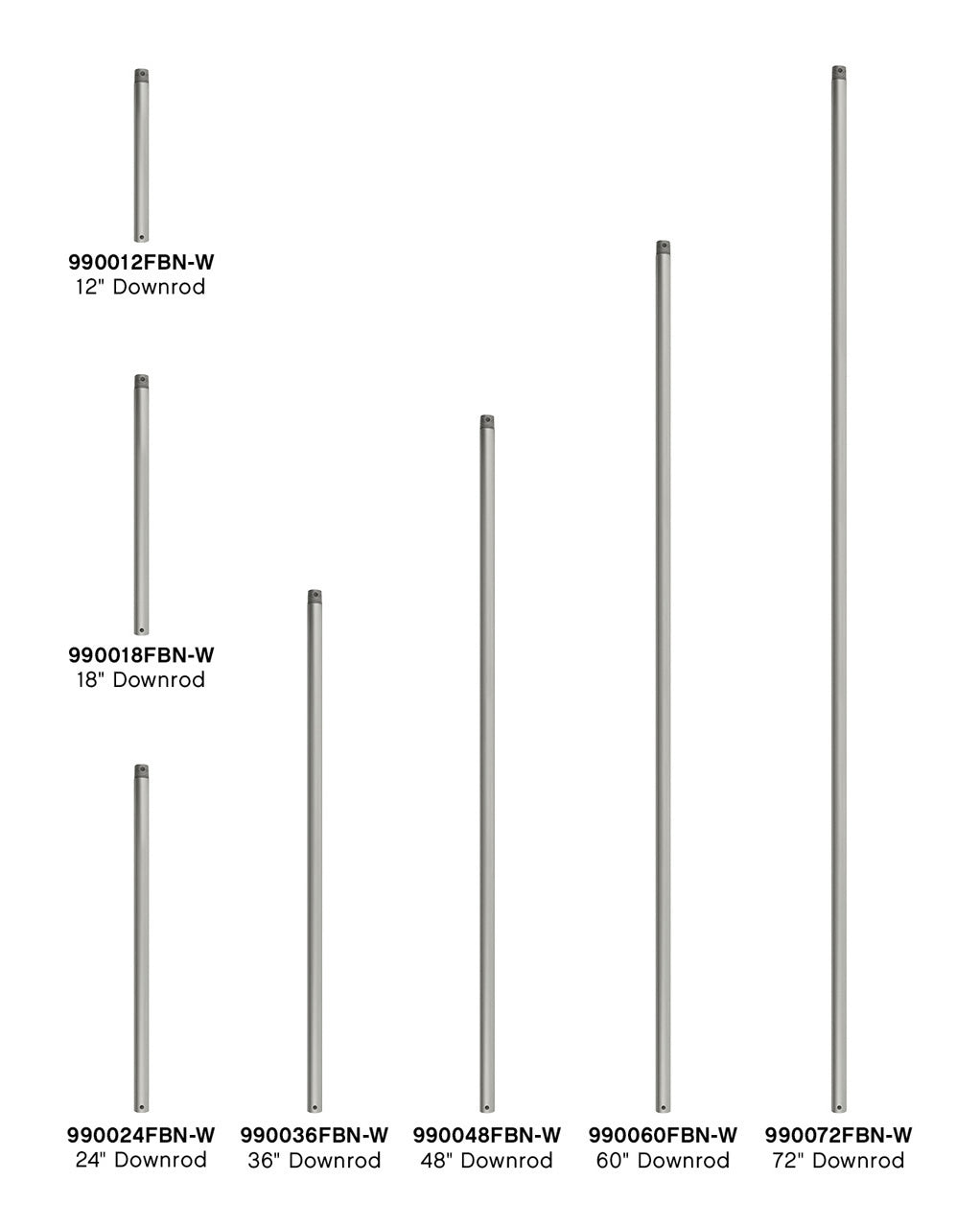 60" Downrod Downrod in Brushed Nickel