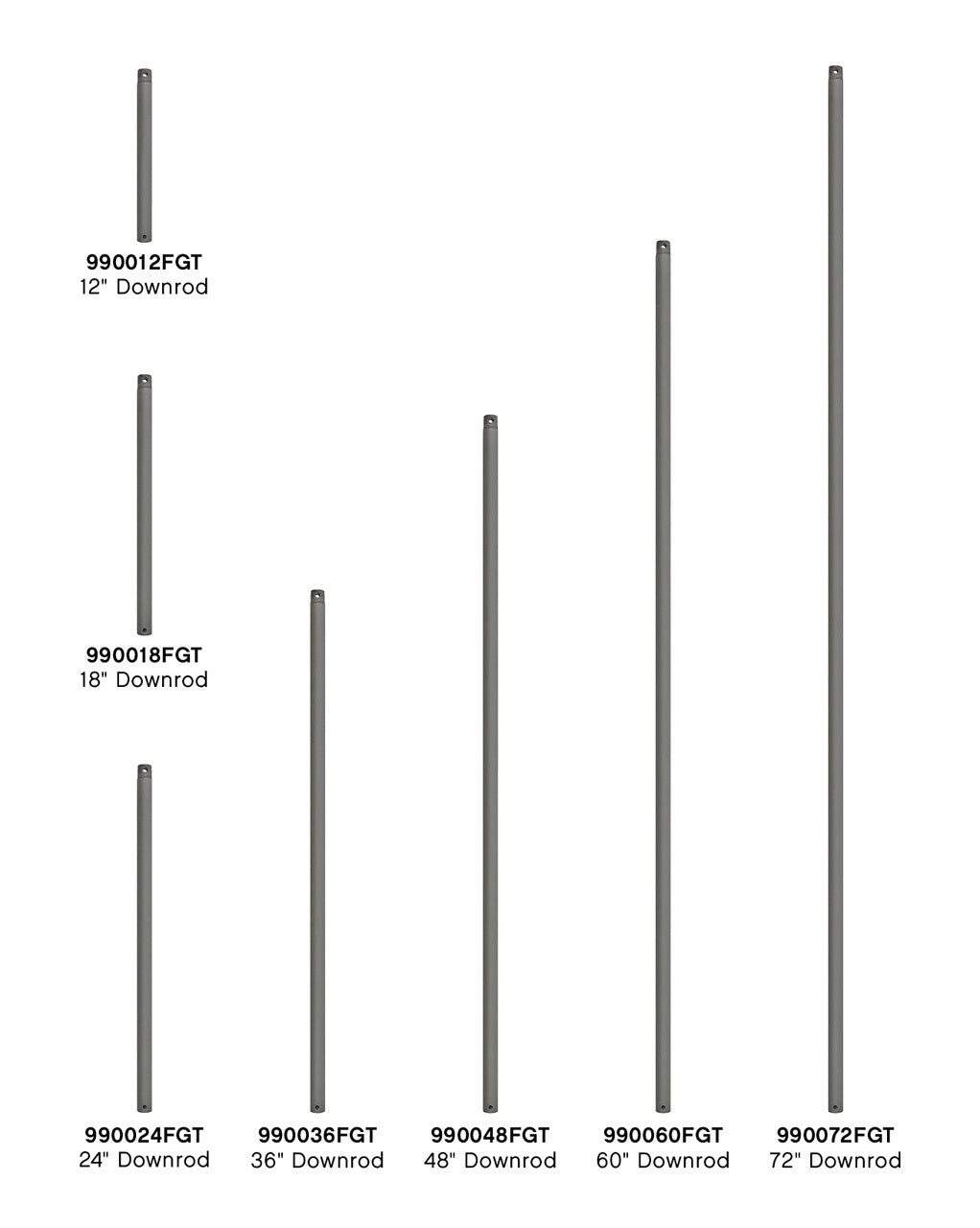 60" Downrod Downrod in Graphite