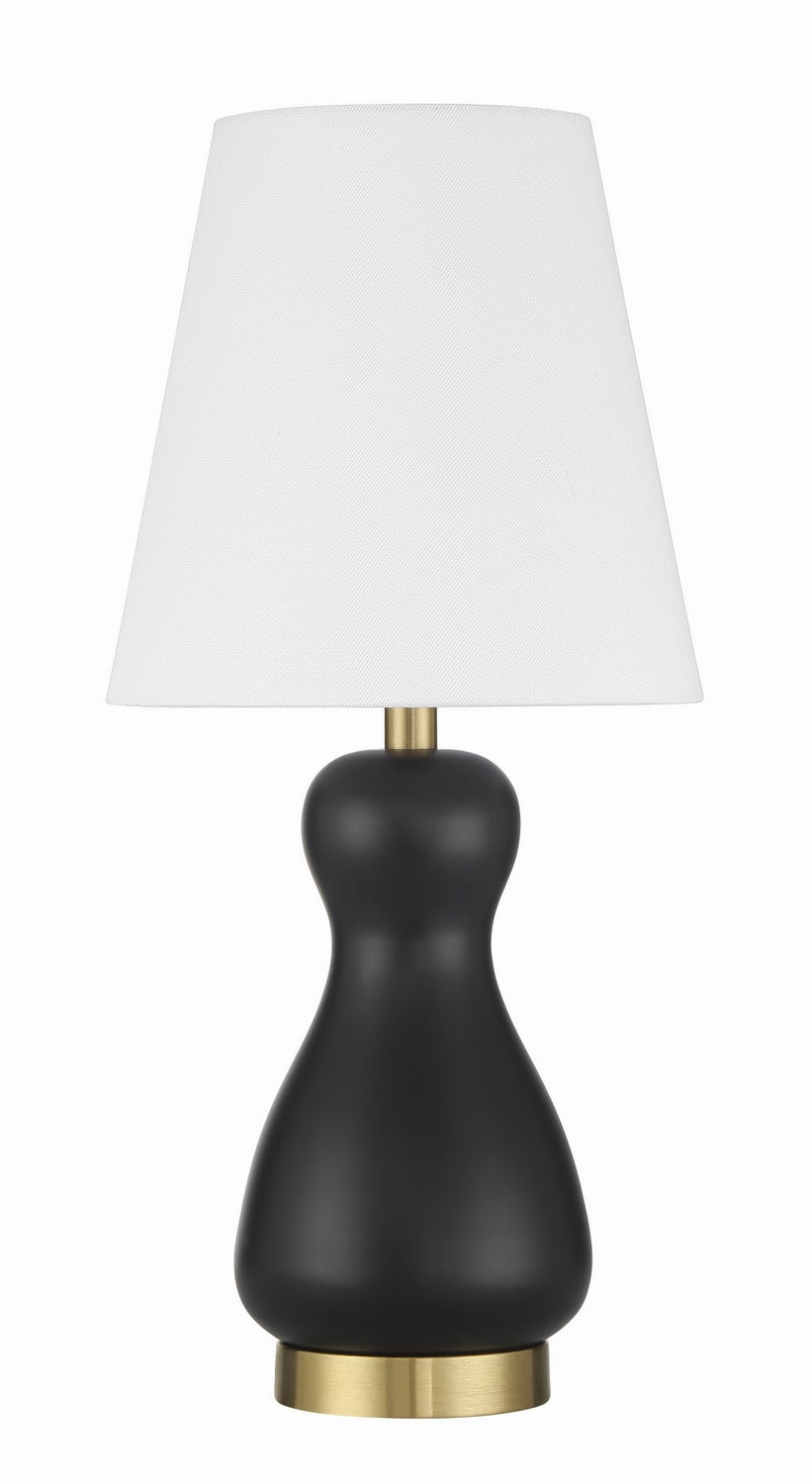 Gloria One Light Table Lamp in Flat Black/Satin Brass