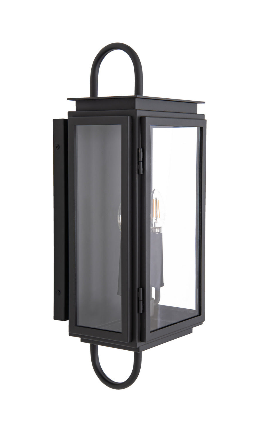 Irving Two Light Outdoor Wall Lantern in Textured Black