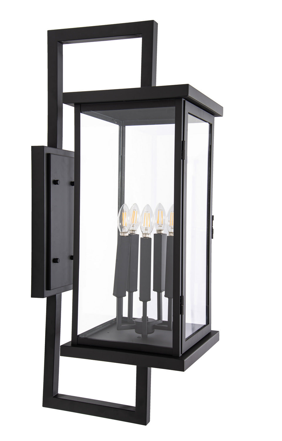 Jordan Four Light Outdoor Wall Lantern in Textured Black