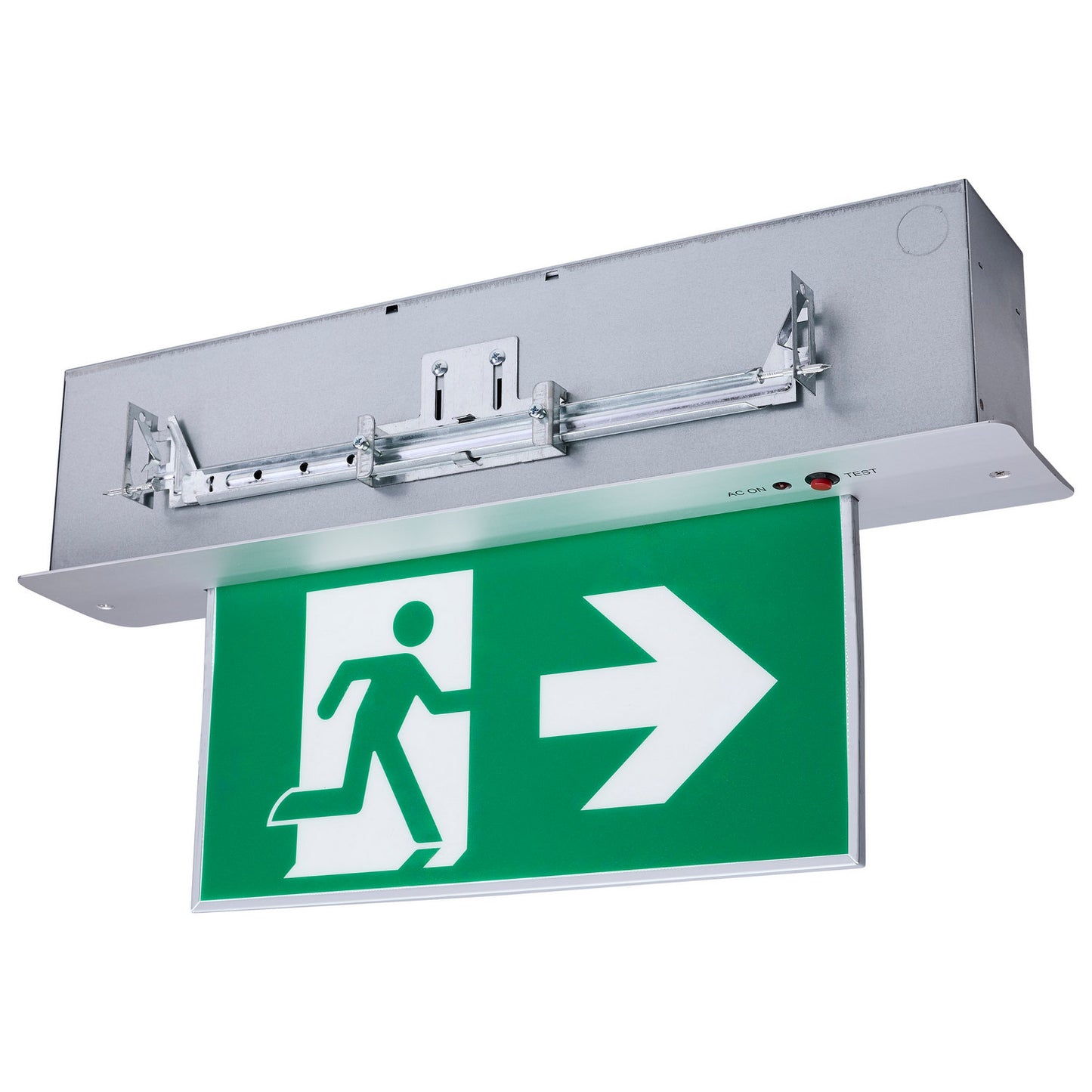 LED Exit Sign in Brushed Aluminum