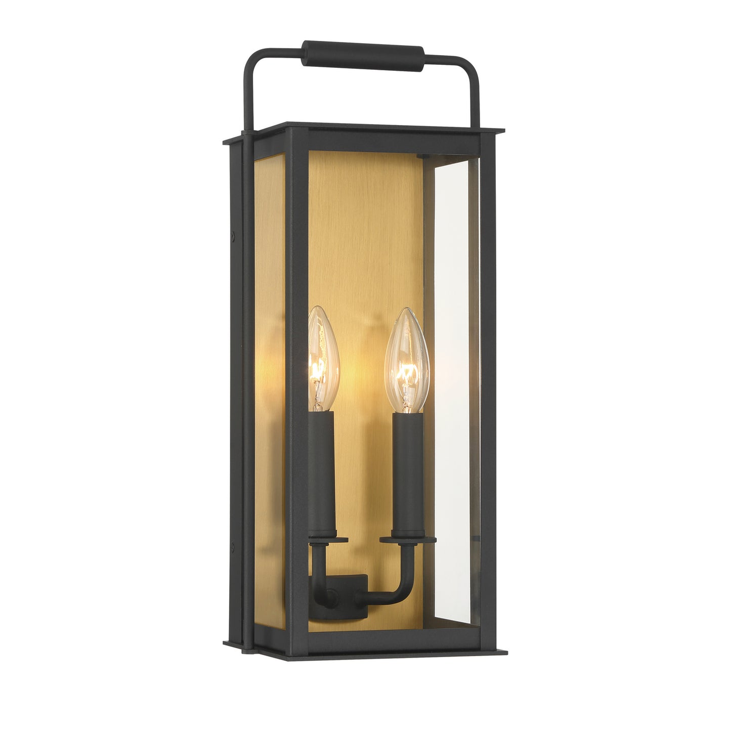 Aberdeen Two Light Outdoor Wall Sconce in Sand Coal Black