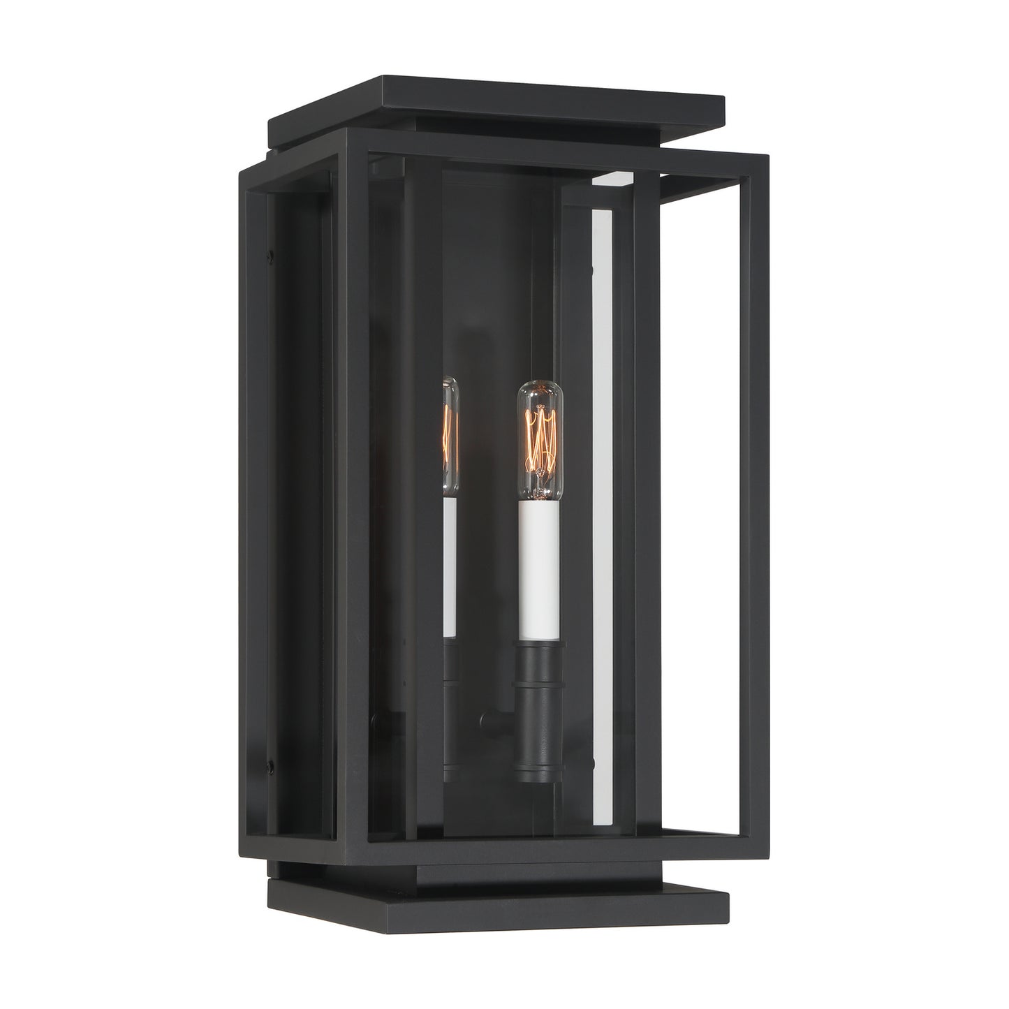 Stratford Two Light Outdoor Wall Sconce in Dark Matte Black