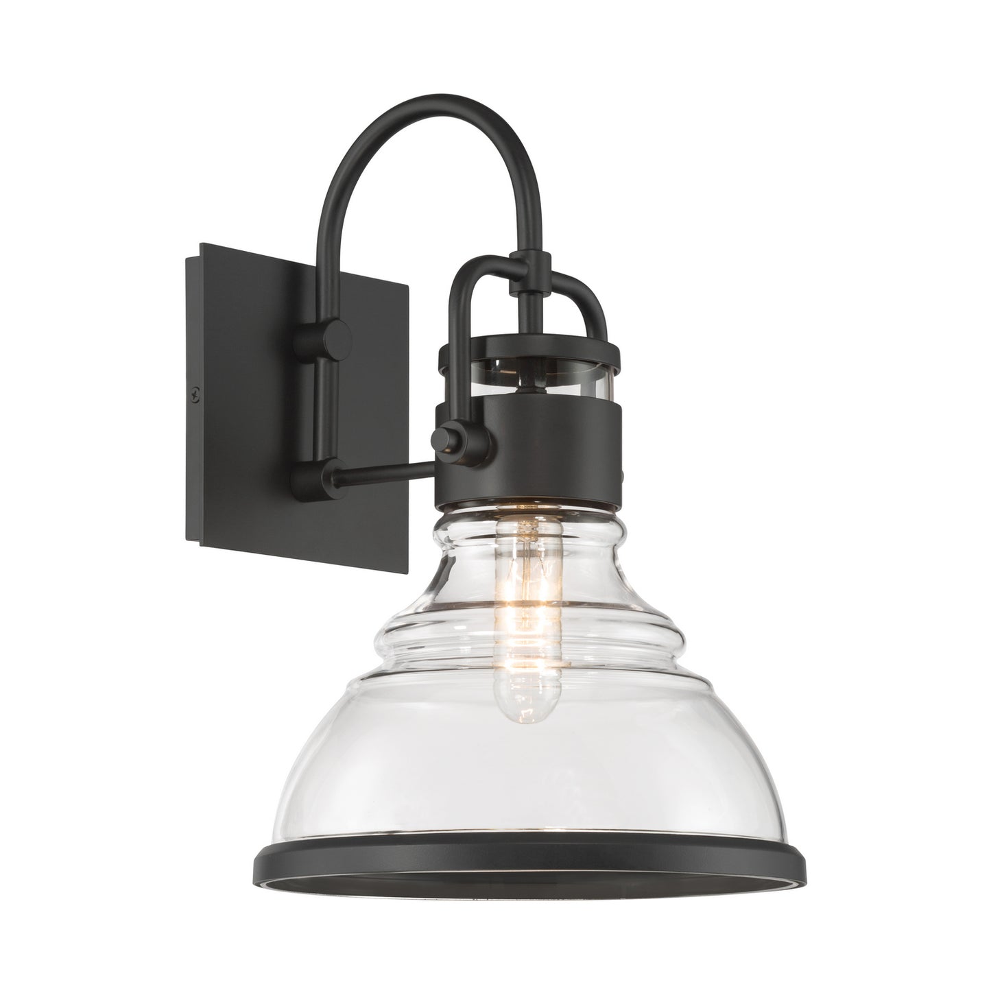Calen One Light Outdoor Wall Sconce in Dark Matte Black
