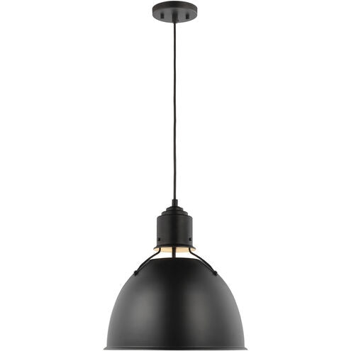 Huey One Light Pendant in Midnight Black