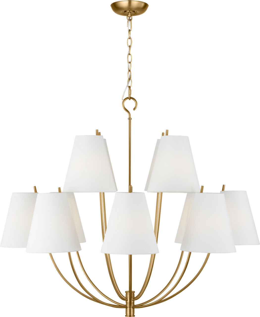 Marina 12 Light Chandelier in Burnished Brass | Burnished Brass