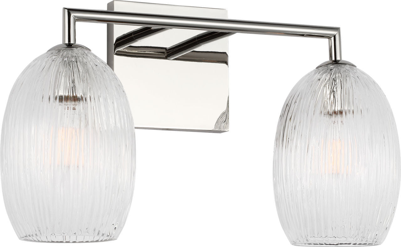 Serafina Two Light Bath in Polished Nickel | Polished Nickel