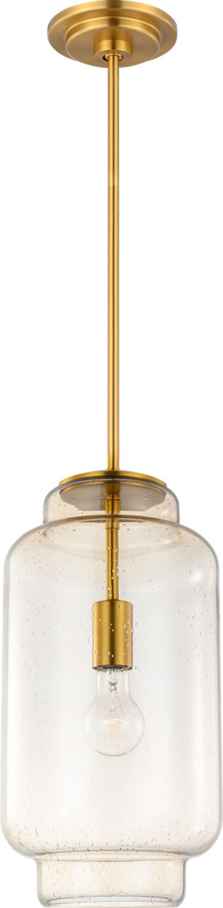 Nodier One Light Pendant in Burnished Brass | Burnished Brass