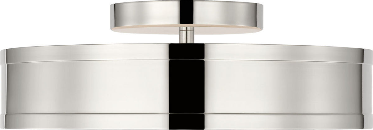 Dupont LED Semi Flush Mount in Polished Nickel | Polished Nickel