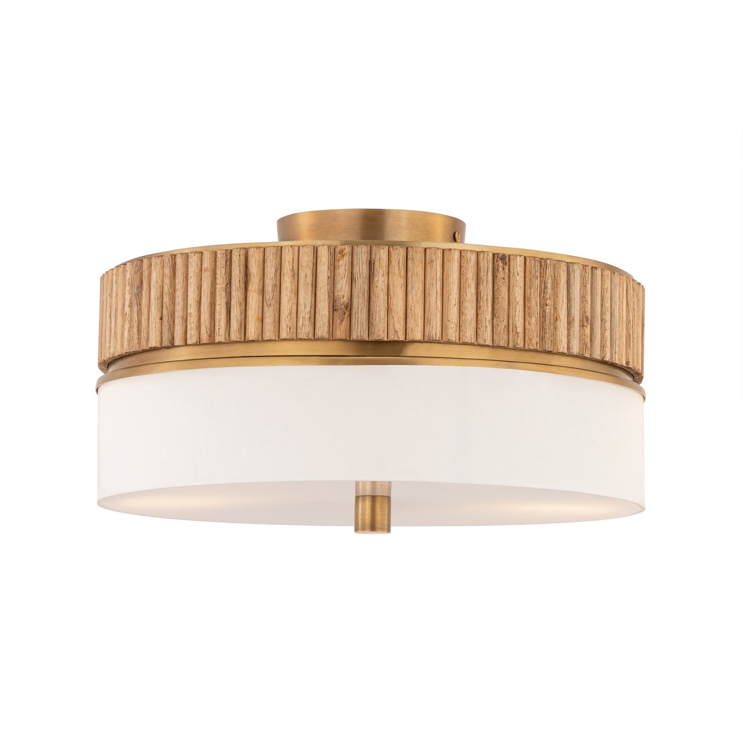 Nebri Three Light Semi-Flush Mount in Legacy Brass