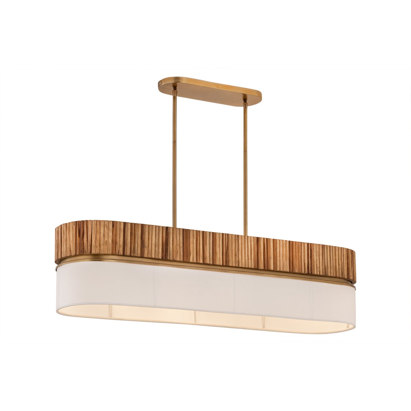 Nebri Five Light Linear Chandelier in Legacy Brass