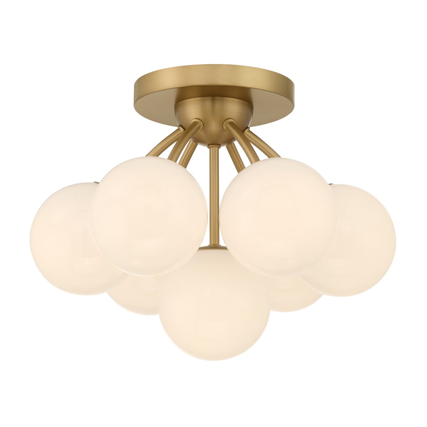 Lunara Seven Light Semi-Flush Mount in Legacy Brass