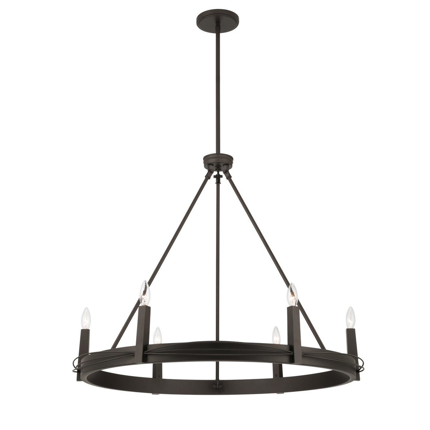 Dalvor Six Light Pendant in Dark Bronze