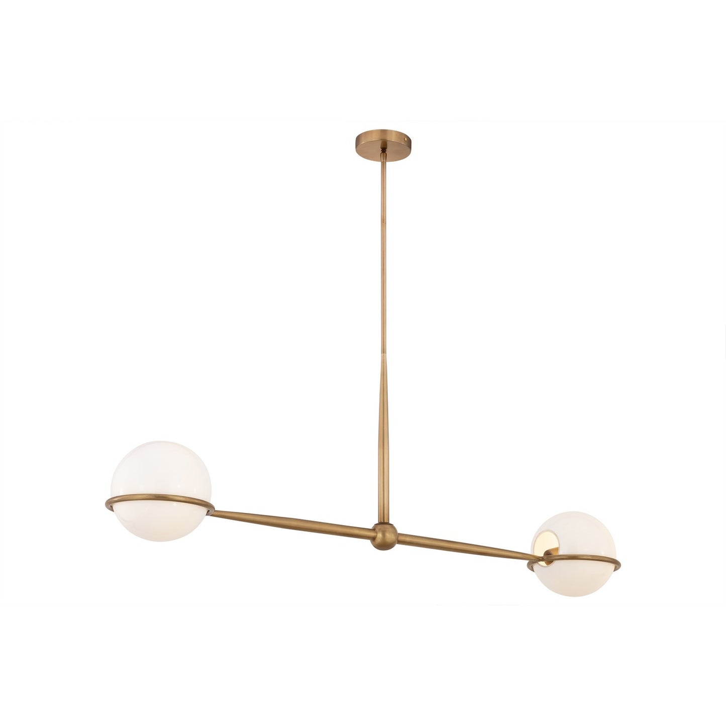 Orstyn Two Light Linear Chandelier in Legacy Brass