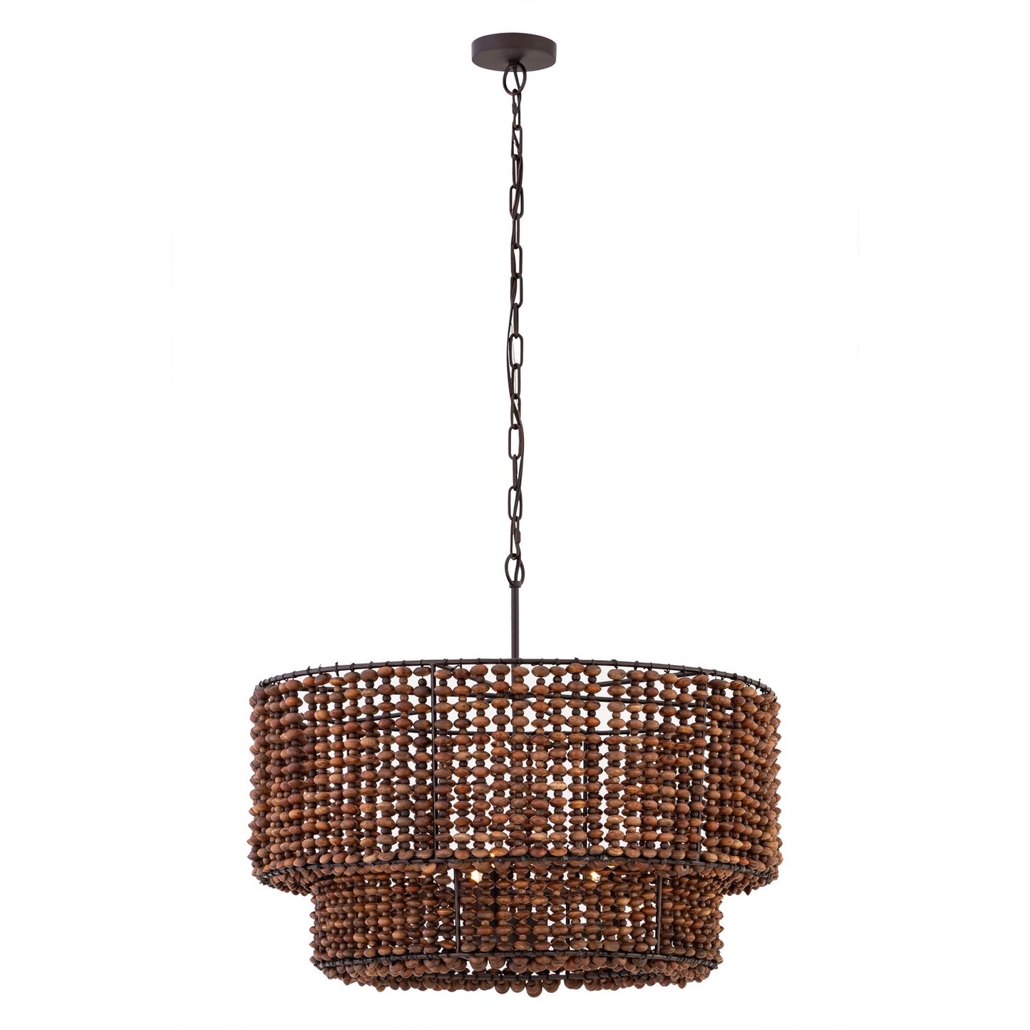 Beaudelle Five Light Pendant in Dark Bronze