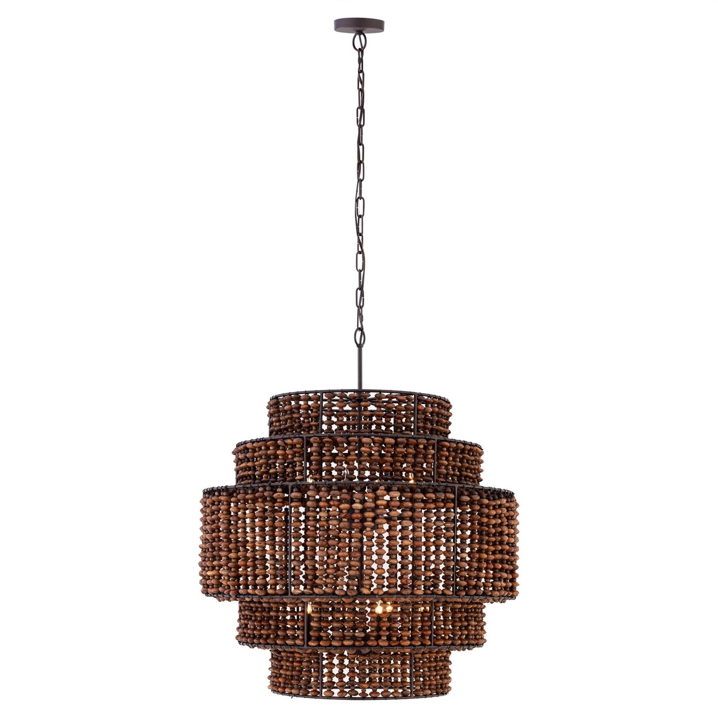 Beaudelle Nine Light Pendant in Dark Bronze