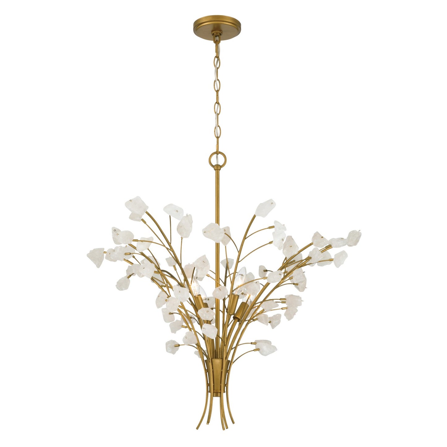Ramus Six Light Chandelier in Painted Legacy Brass