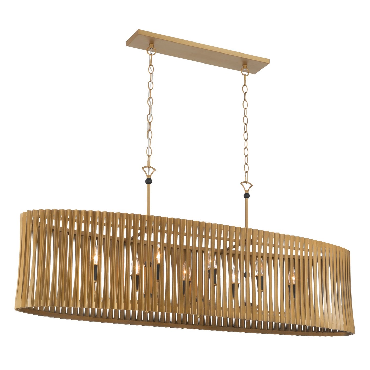 Aven Eight Light Linear Chandelier in Sand Coal Black