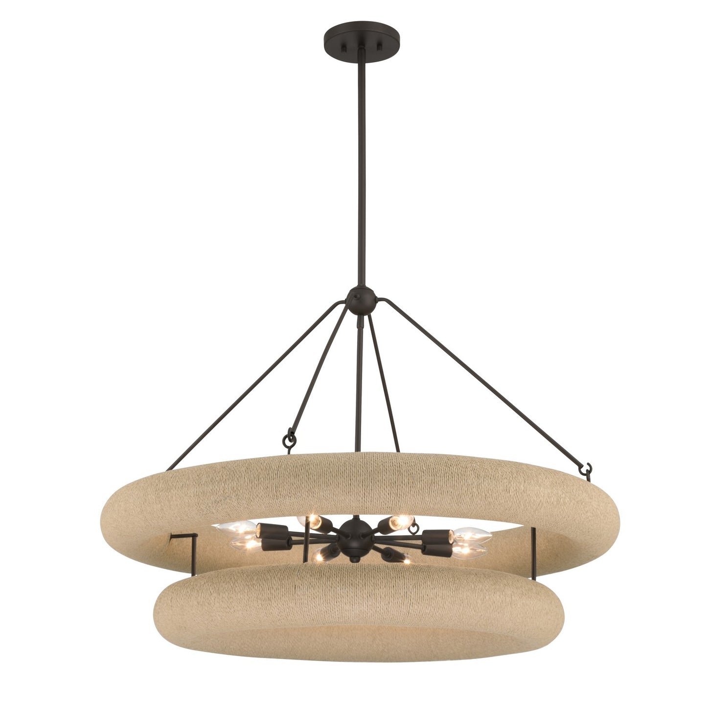 Aeris Eight Light Pendant in Dark Bronze