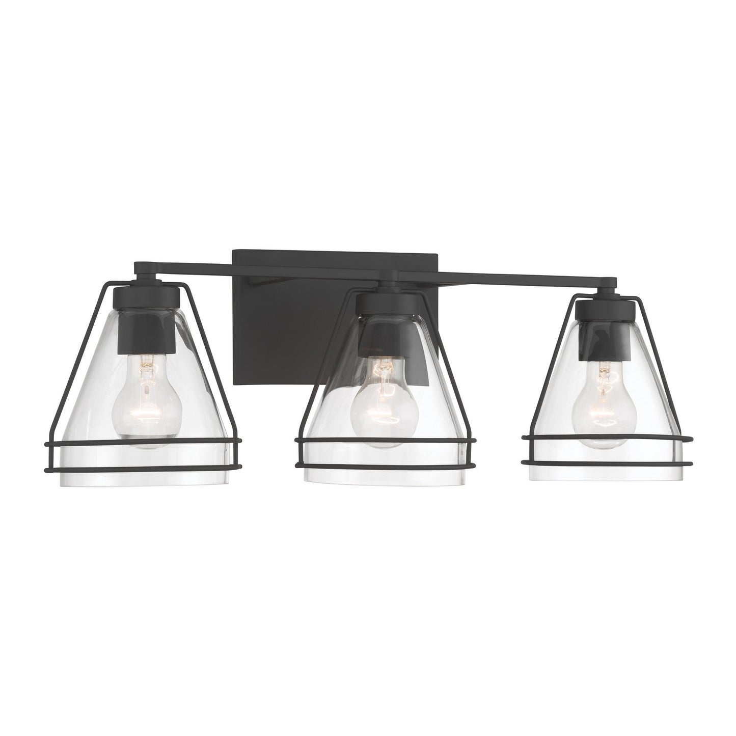 Lorenth Three Light Vanity in Dark Matte Black