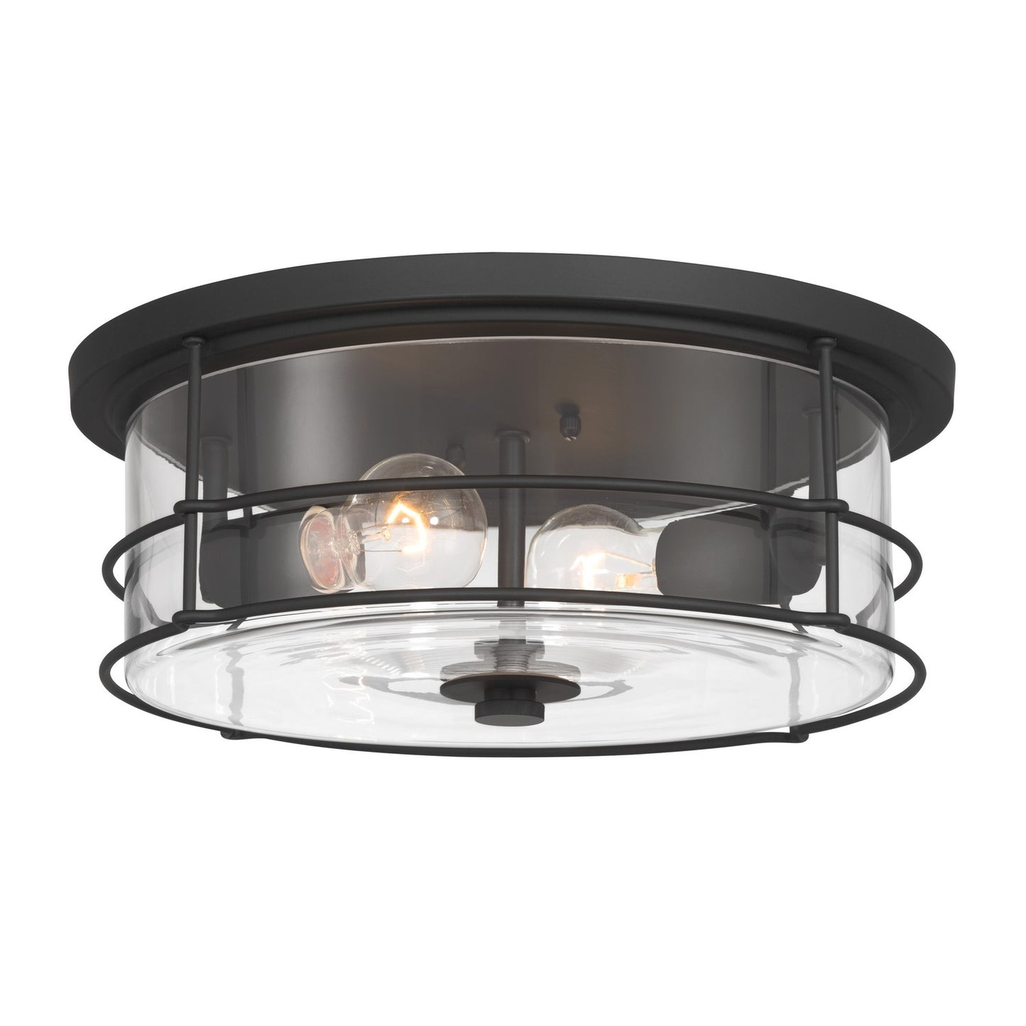 Lorenth Two Light Flush Mount in Dark Matte Black