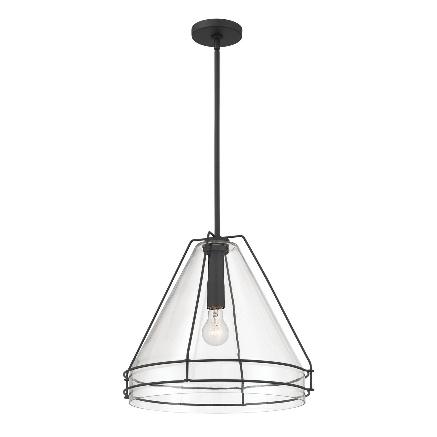 Lorenth One Light Pendant in Dark Matte Black