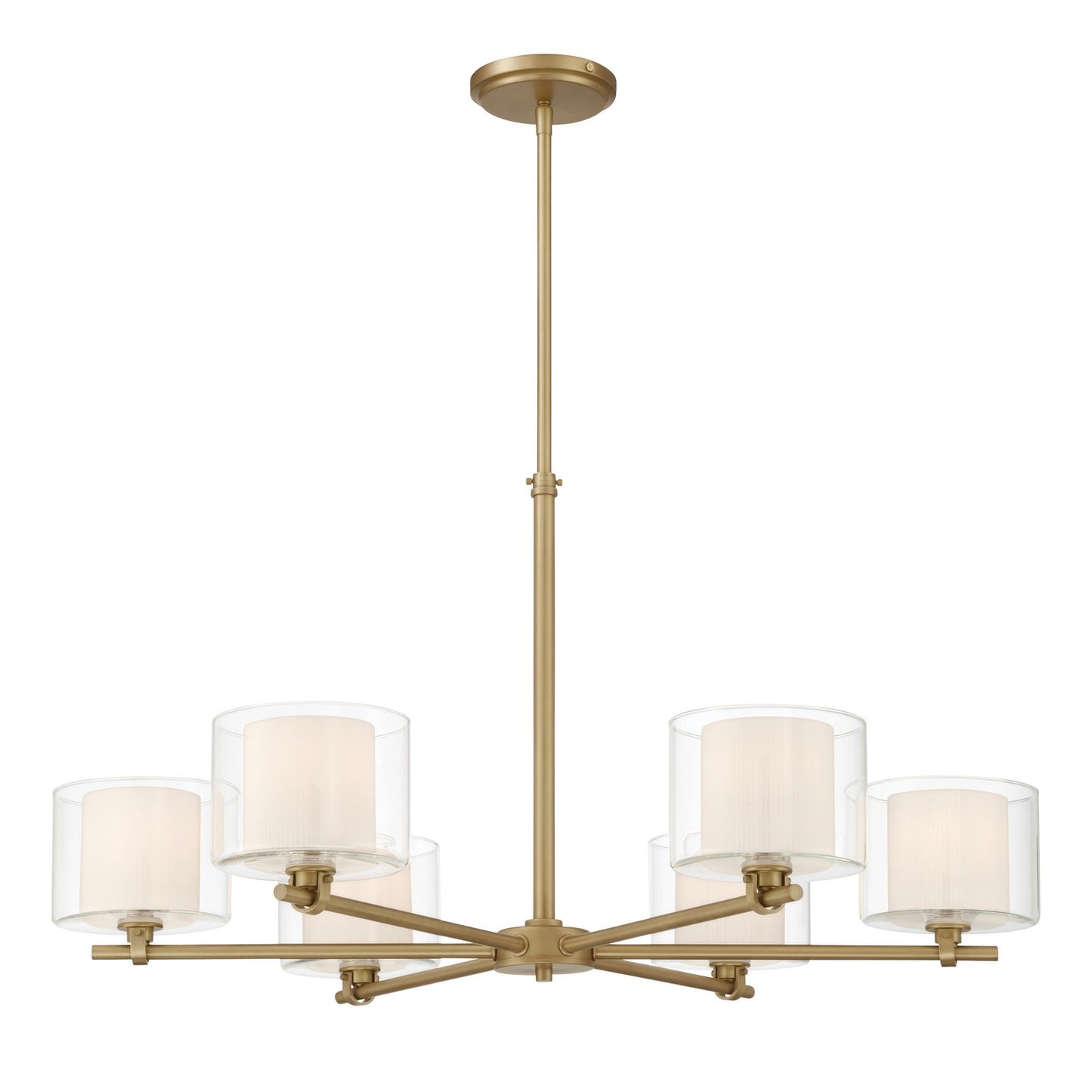 Seville Six Light Chandelier in Legacy Brass