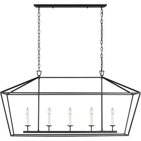 Dianna Five Light Linear Chandelier in Midnight Black