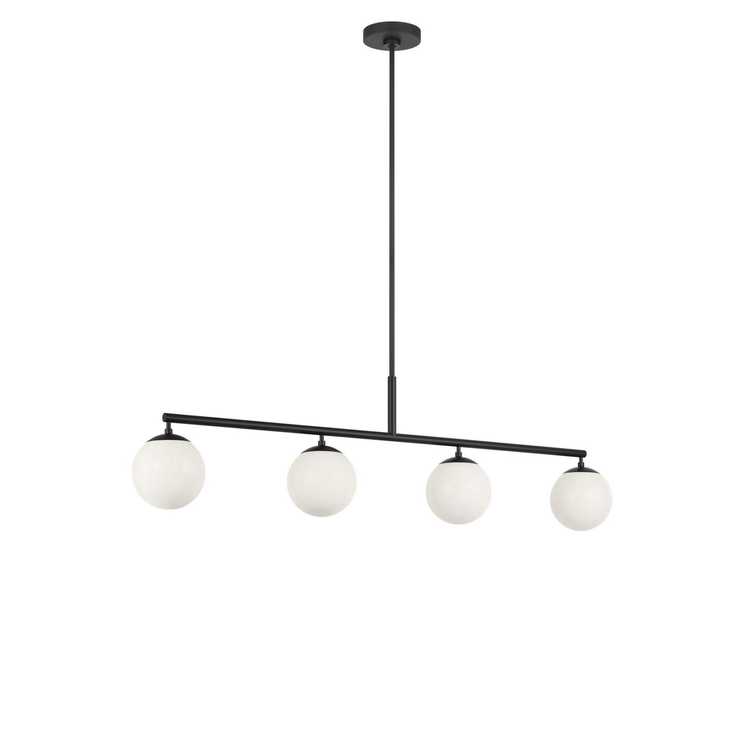 Nube Four Light Linear Chandelier in Midnight Black