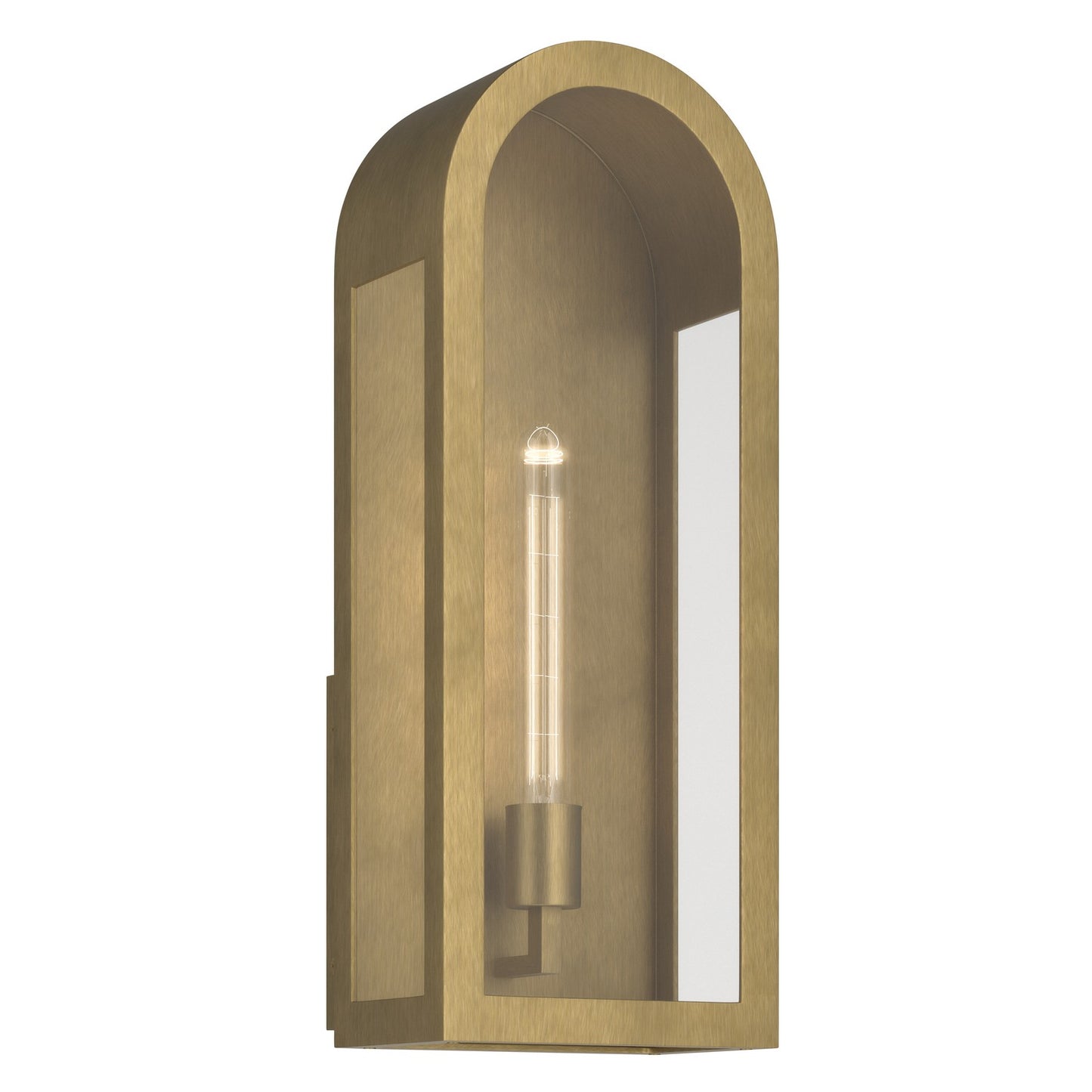 Marea One Light Outdoor Wall Mount in Natural Brass