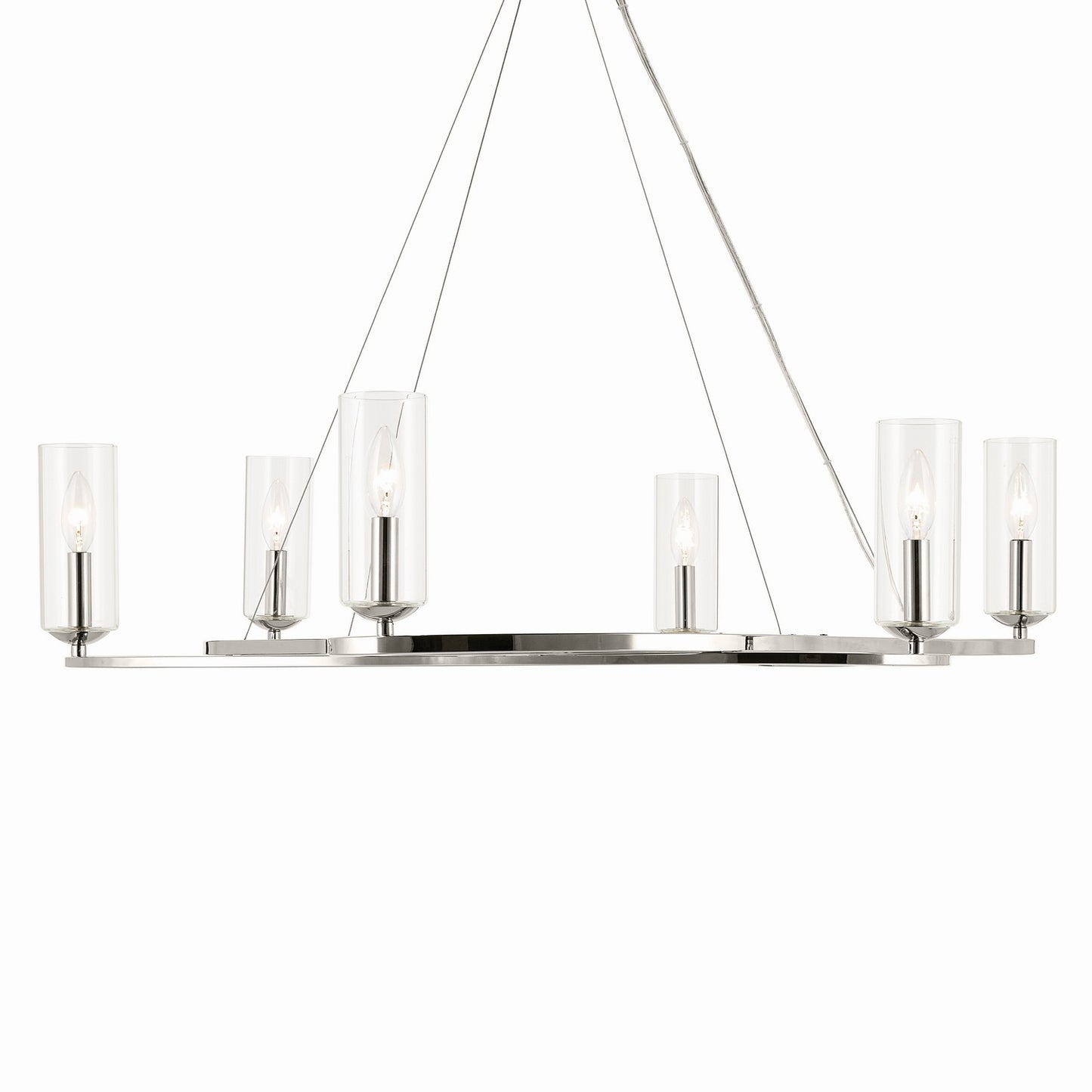 Harpin Six Light Chandelier in Polished Nickel