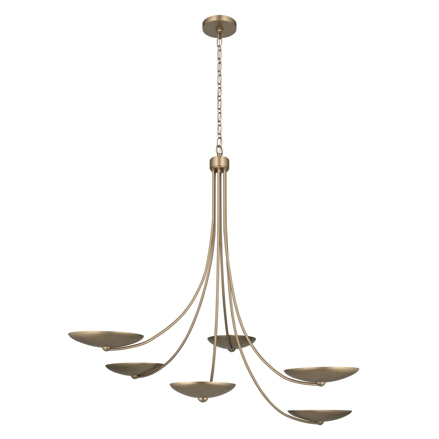 Palmela Six Light Chandelier in Champagne Bronze