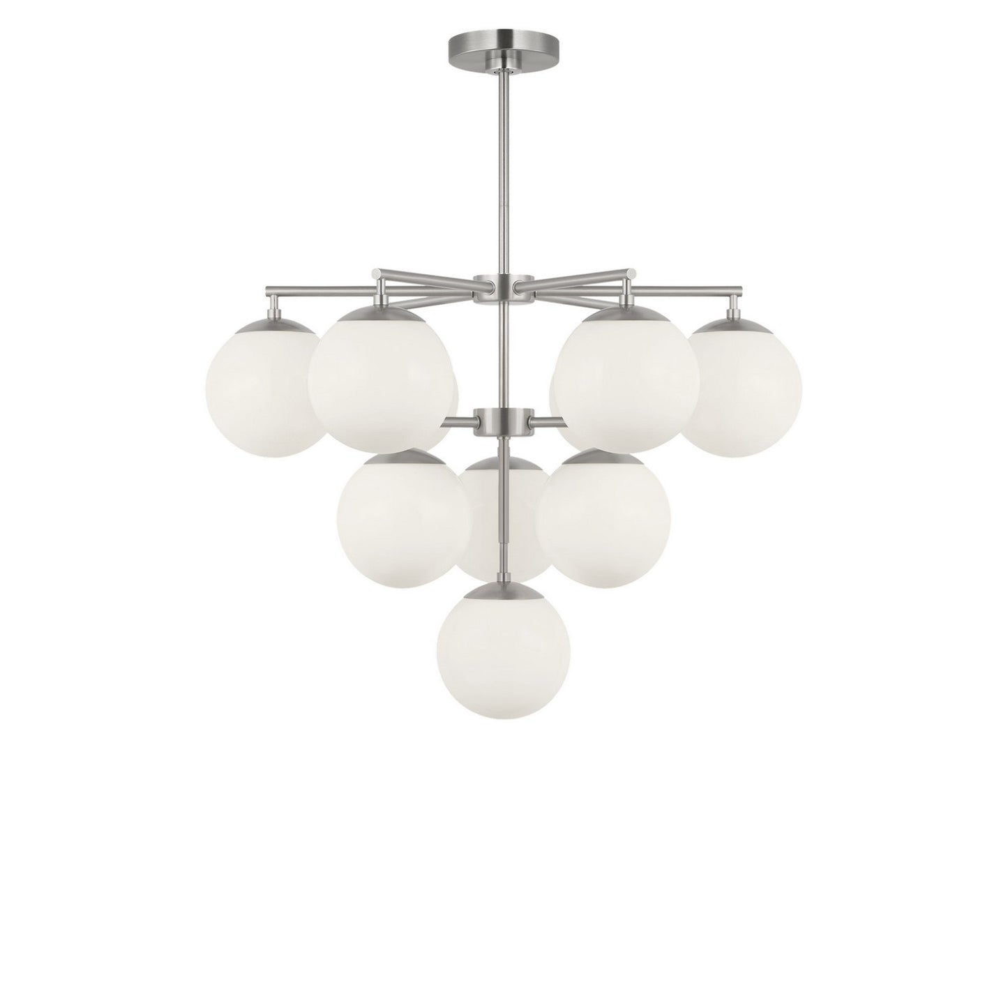 Nube Ten Light Chandelier in Brushed Nickel