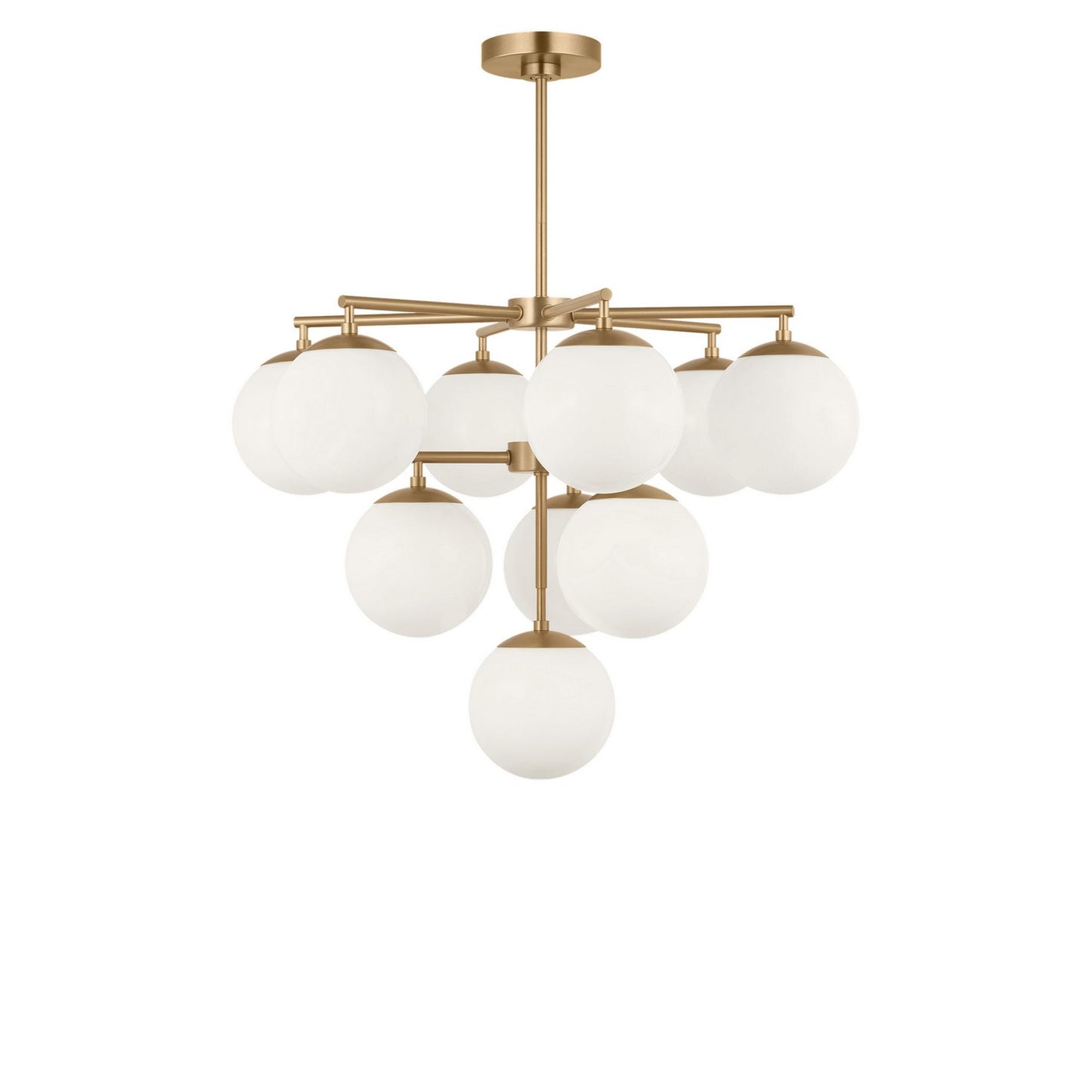 Nube Ten Light Chandelier in Satin Brass
