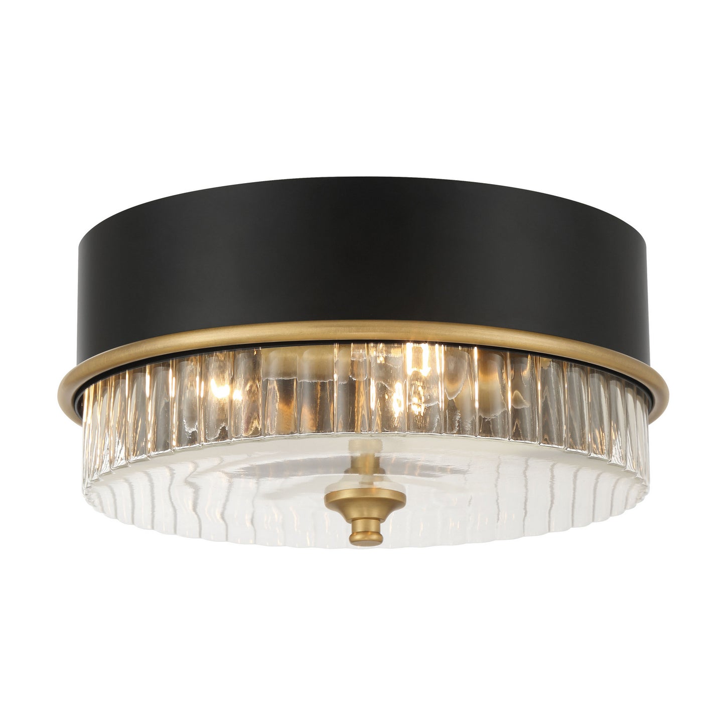Stamford Three Light Flush Mount in Legacy Brass