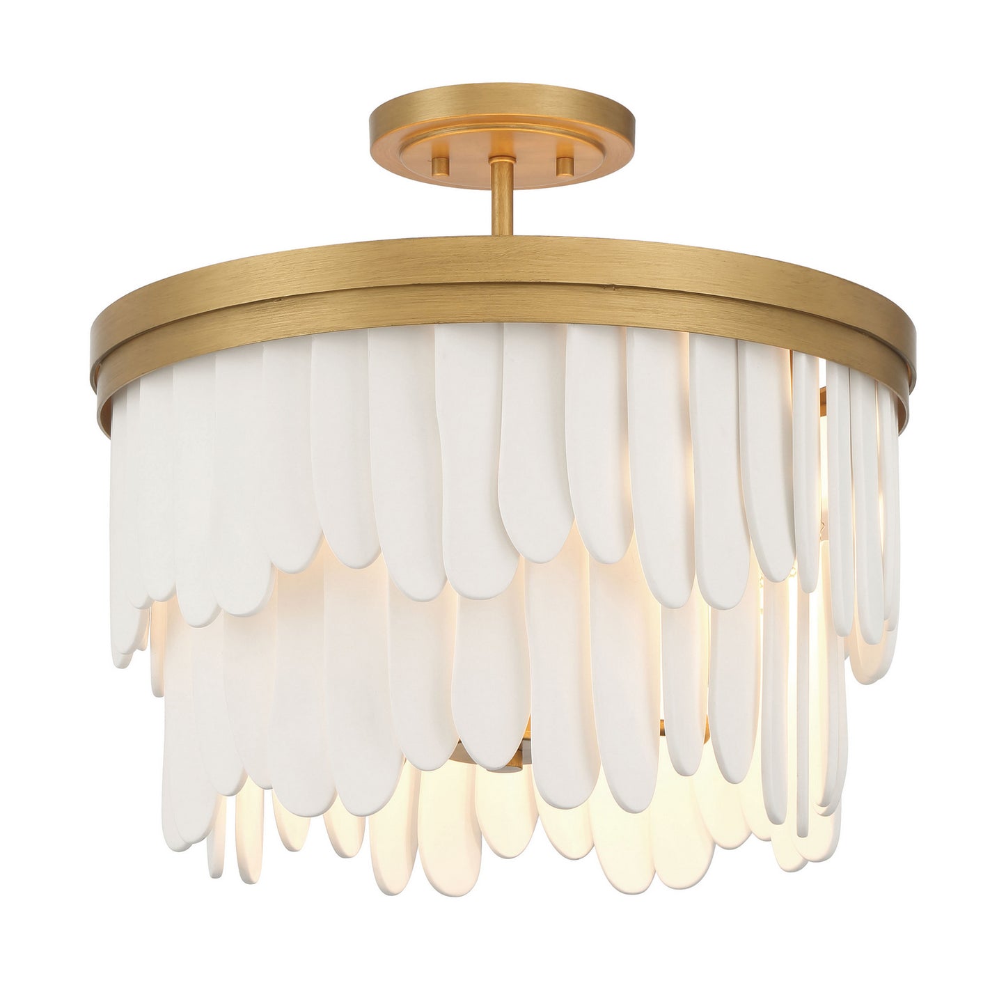 Briscade Six Light Semi Flush Mount in Painted Legacy Brass