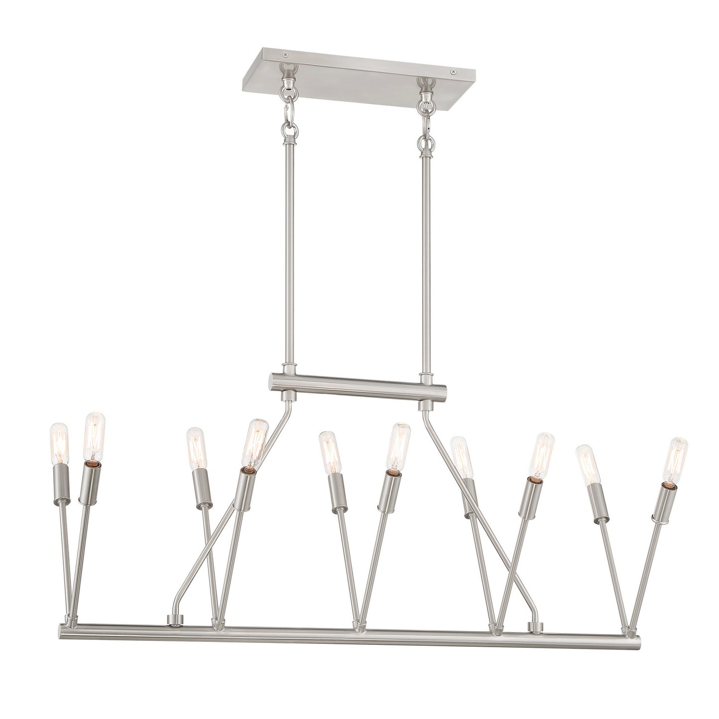 Royalty Ten Light Island Pendant in Brushed Nickel