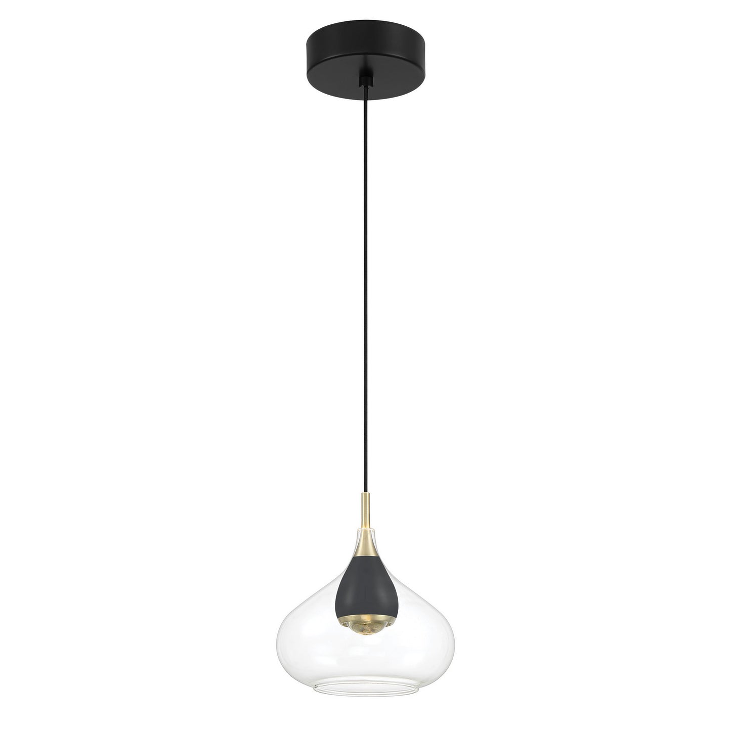 Arabesque LED Mini Pendant in Coal And Brushed Gold