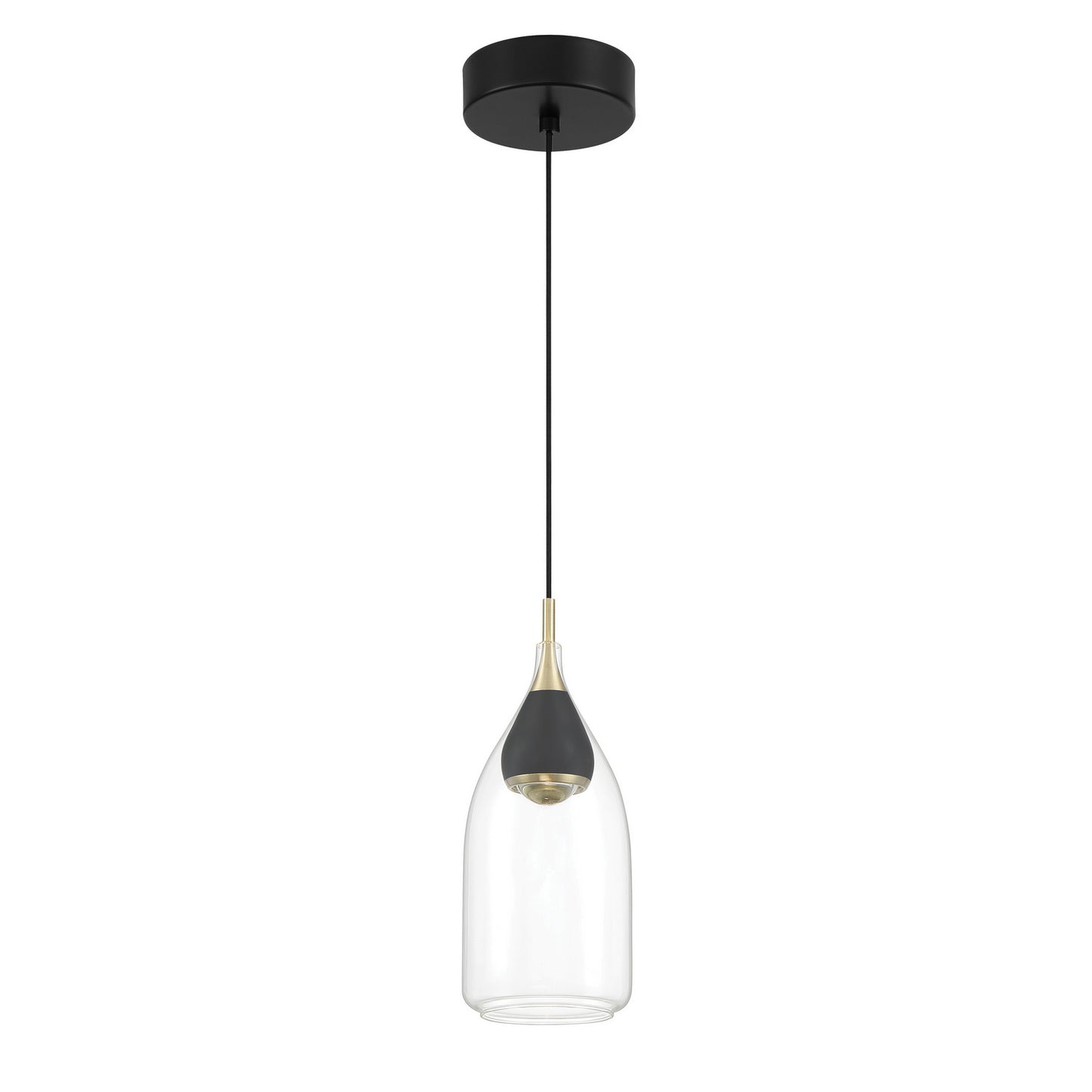 Arabesque LED Mini Pendant in Coal And Brushed Gold