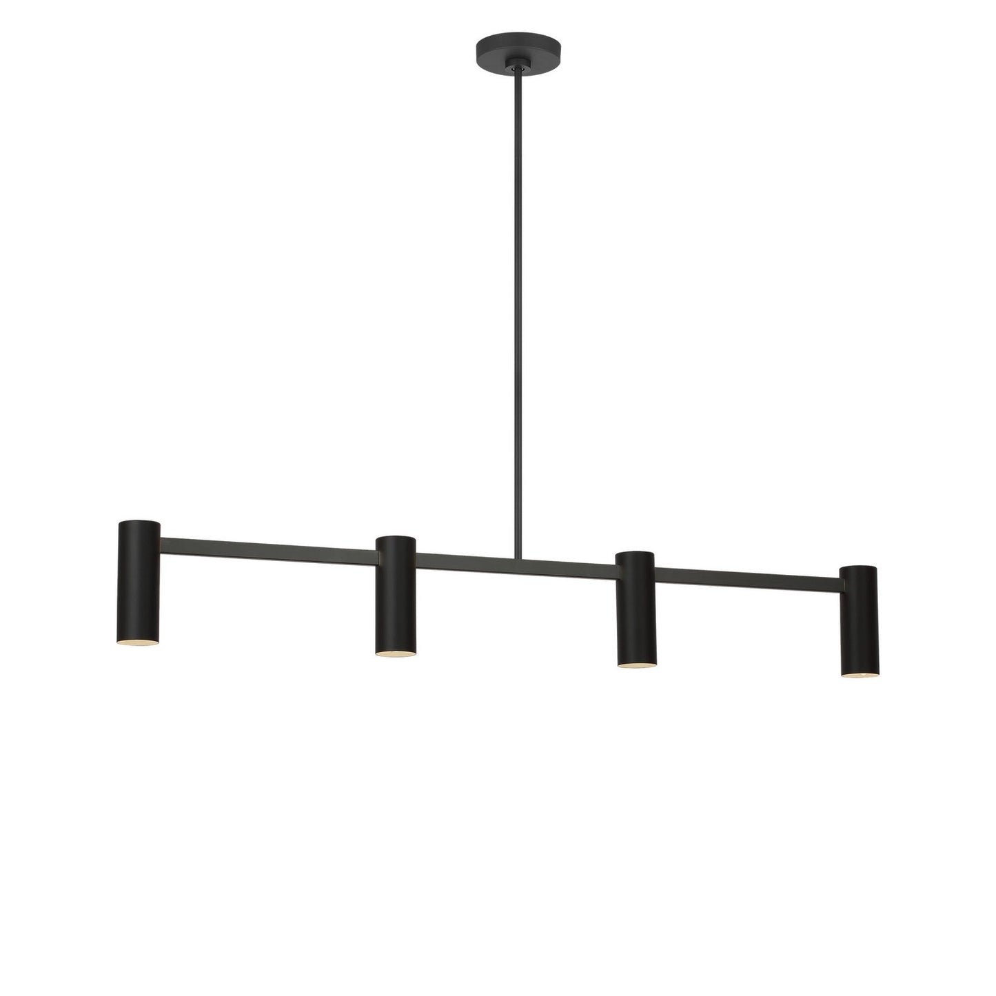 Zentro Four Light Linear Chandelier in Midnight Black