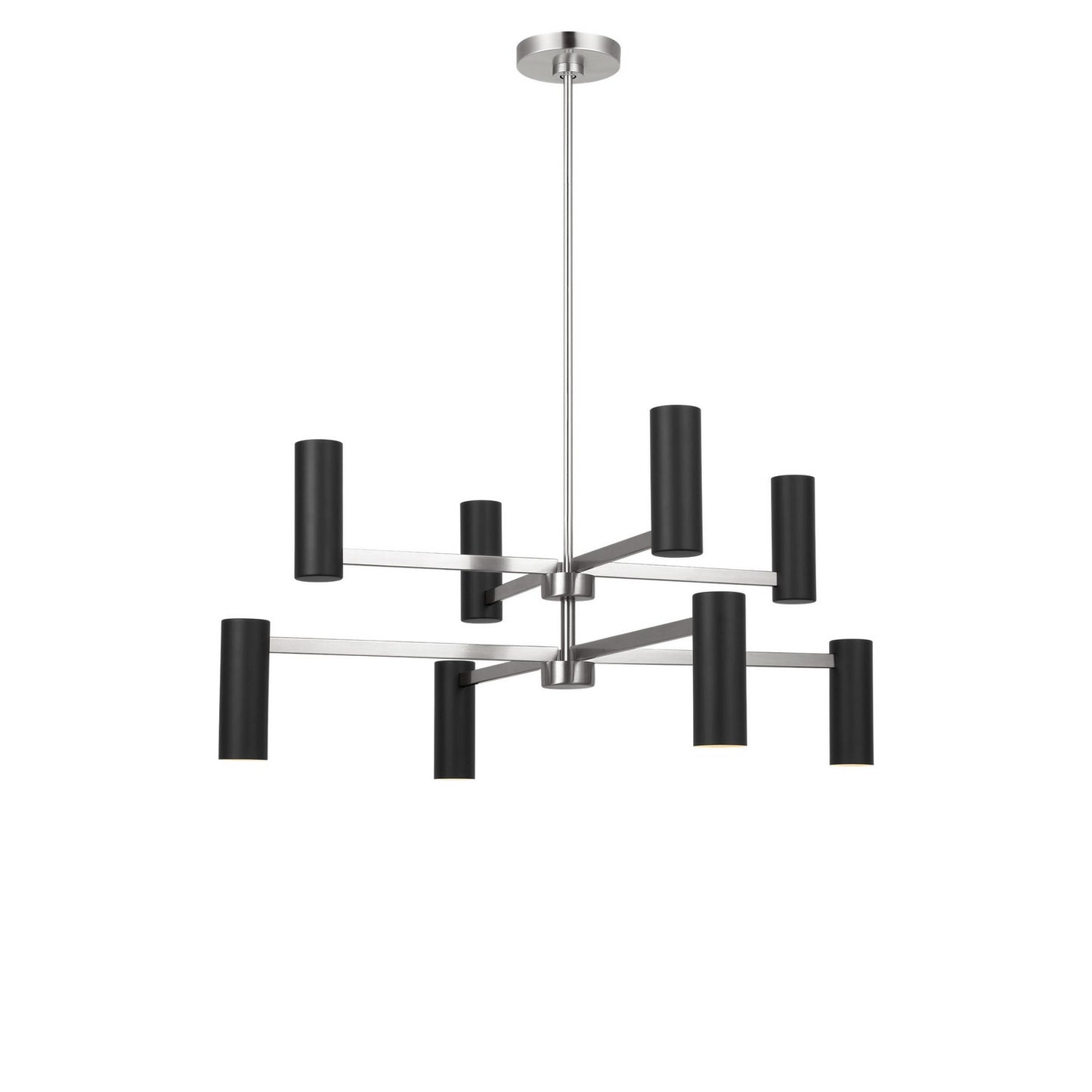 Zentro Eight Light Chandelier in Brushed Nickel