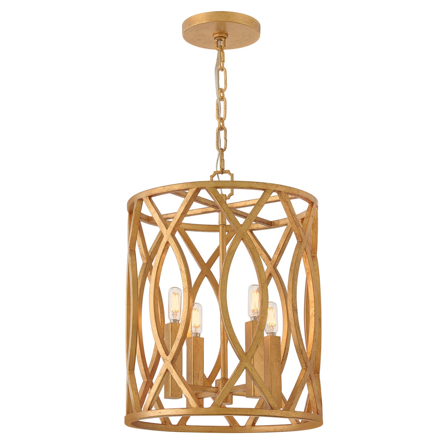 Leona LED Pendant in Distressed Brass