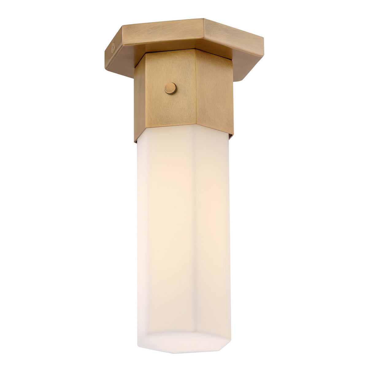 Facet LED Flush Mount in Heritage Brass