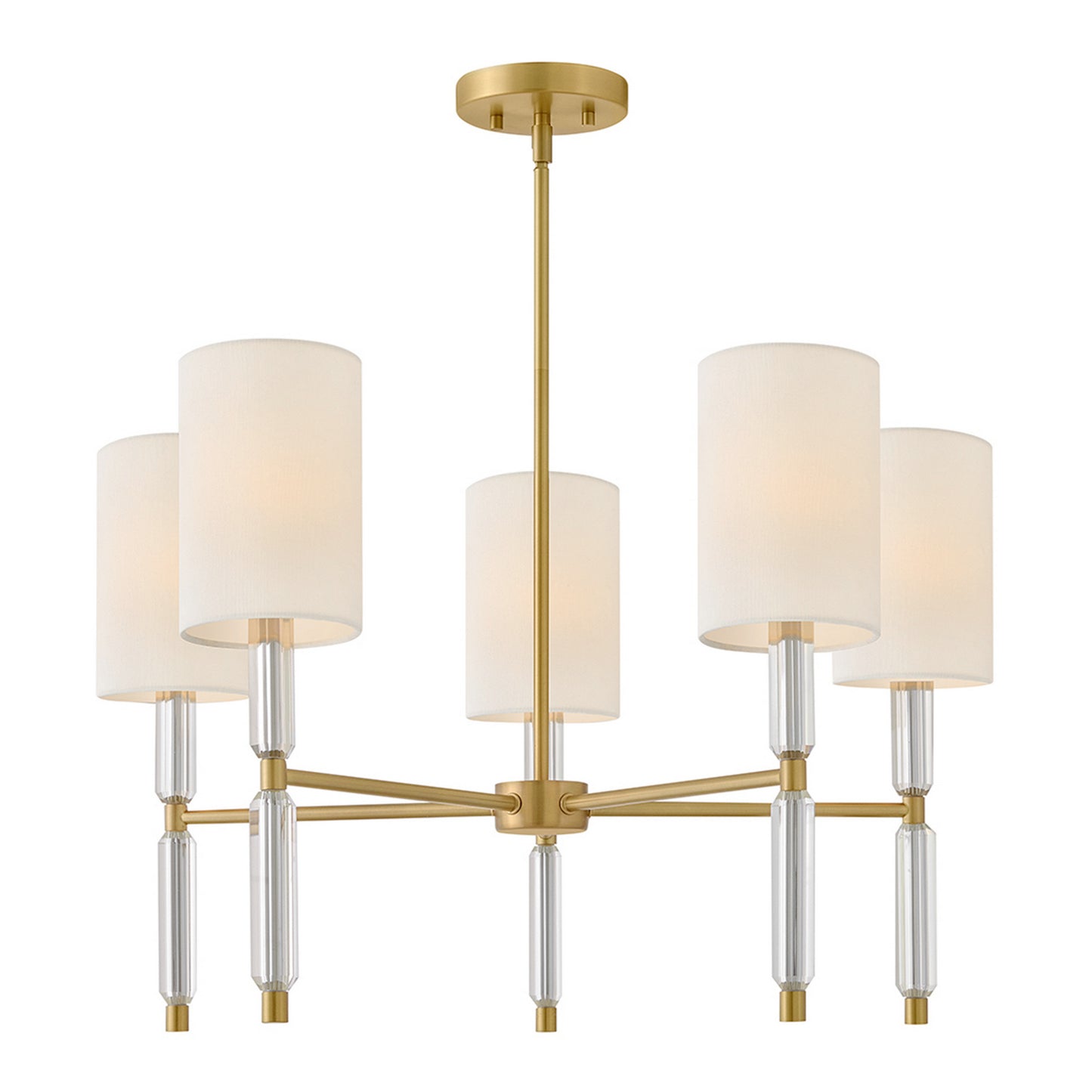 Anika LED Chandelier in Lacquered Brass