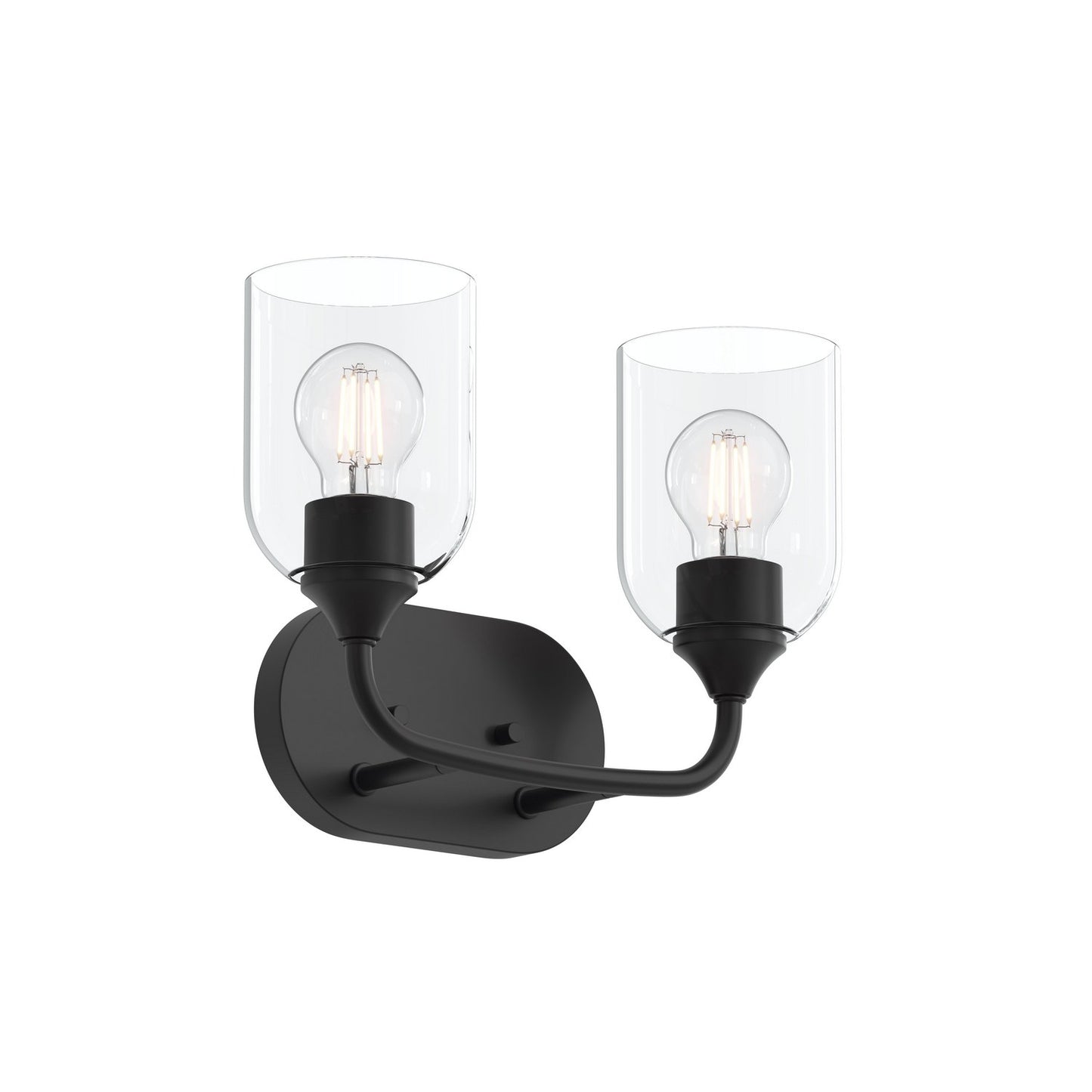 Ilia Two Light Bath Vanity in Matte Black