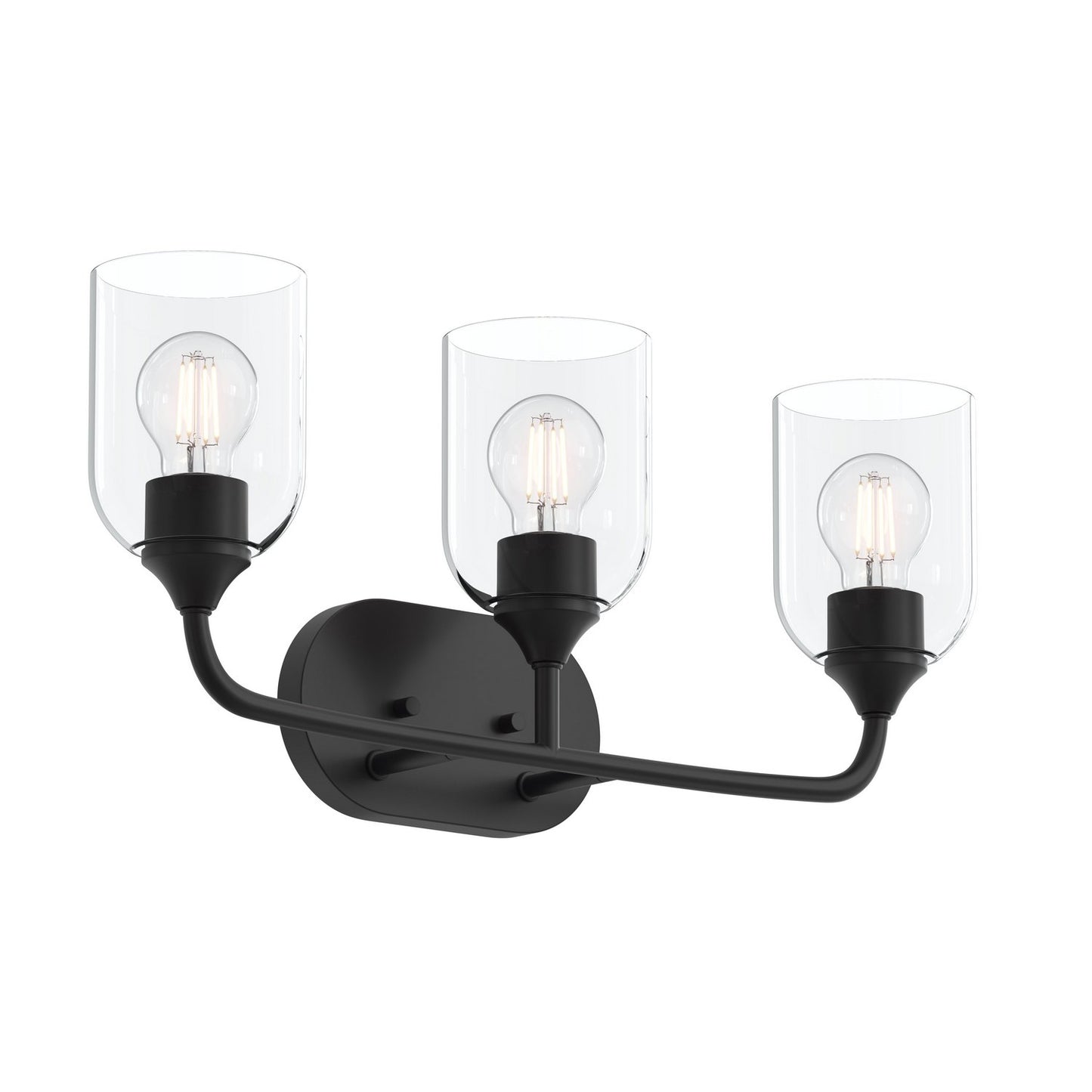 Ilia Three Light Bath Vanity in Matte Black