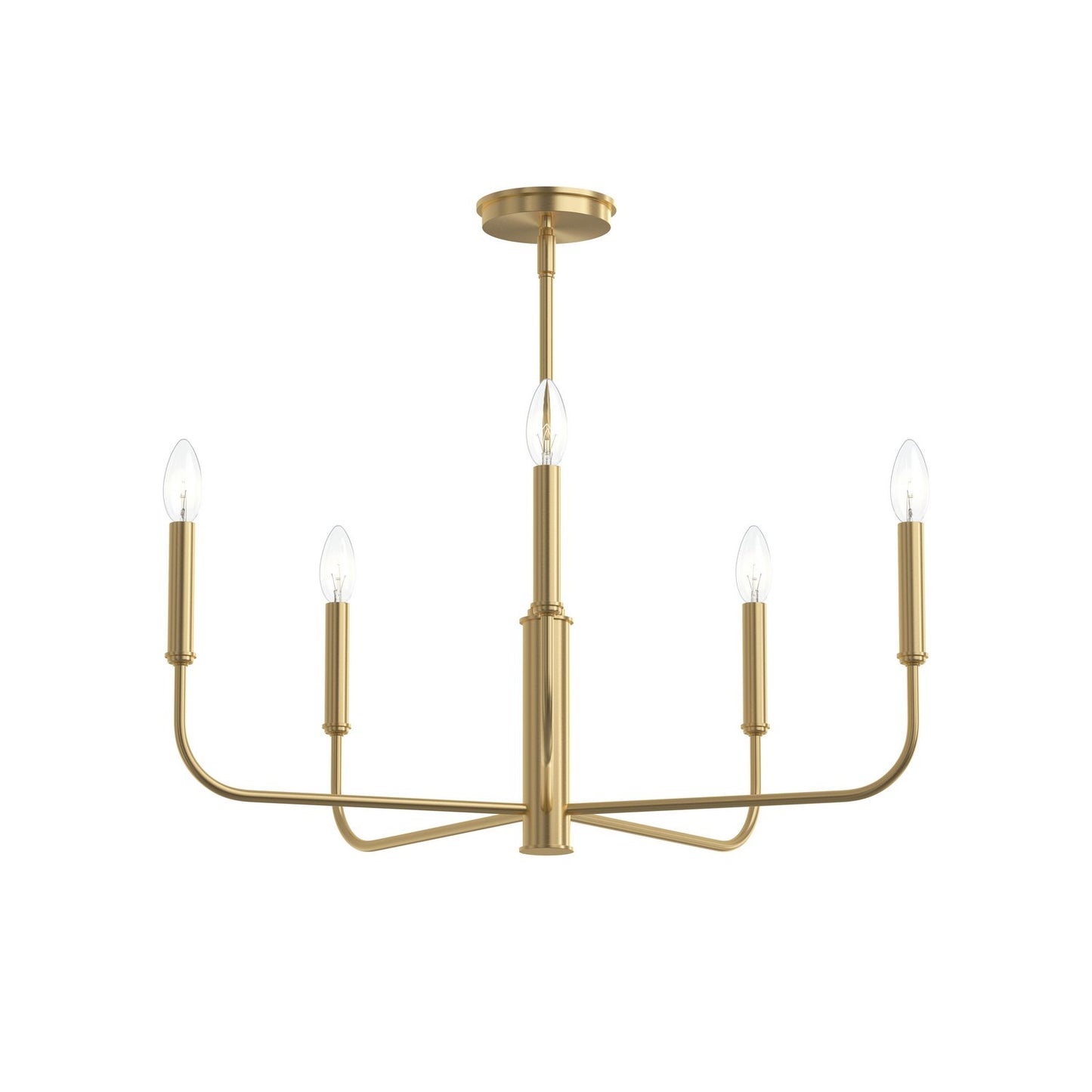 Reines Five Light Chandelier in Brushed Gold