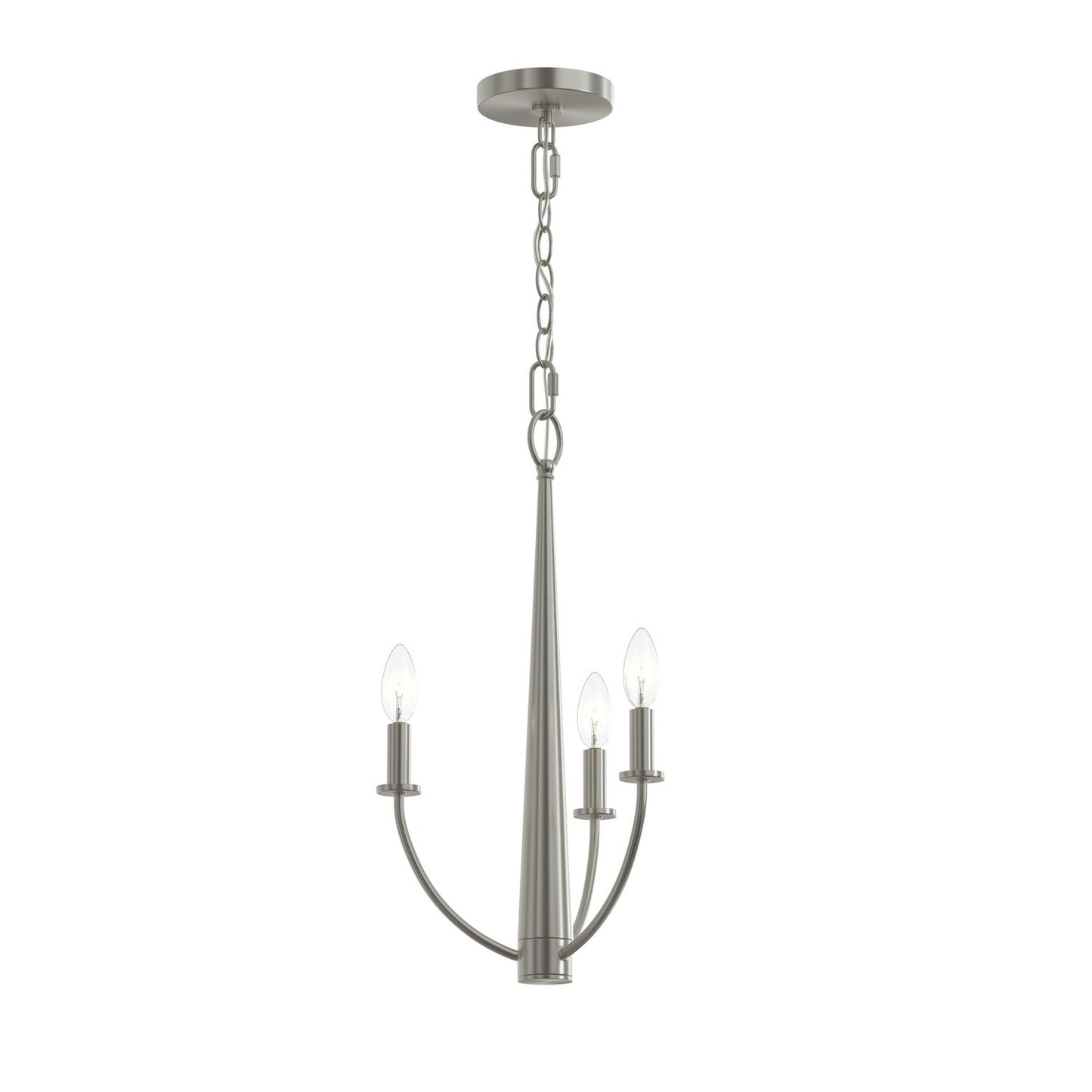 Jheni Three Light Chandelier in Brushed Nickel