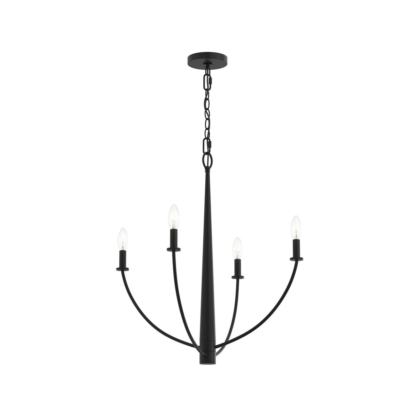Jheni Four Light Chandelier in Matte Black